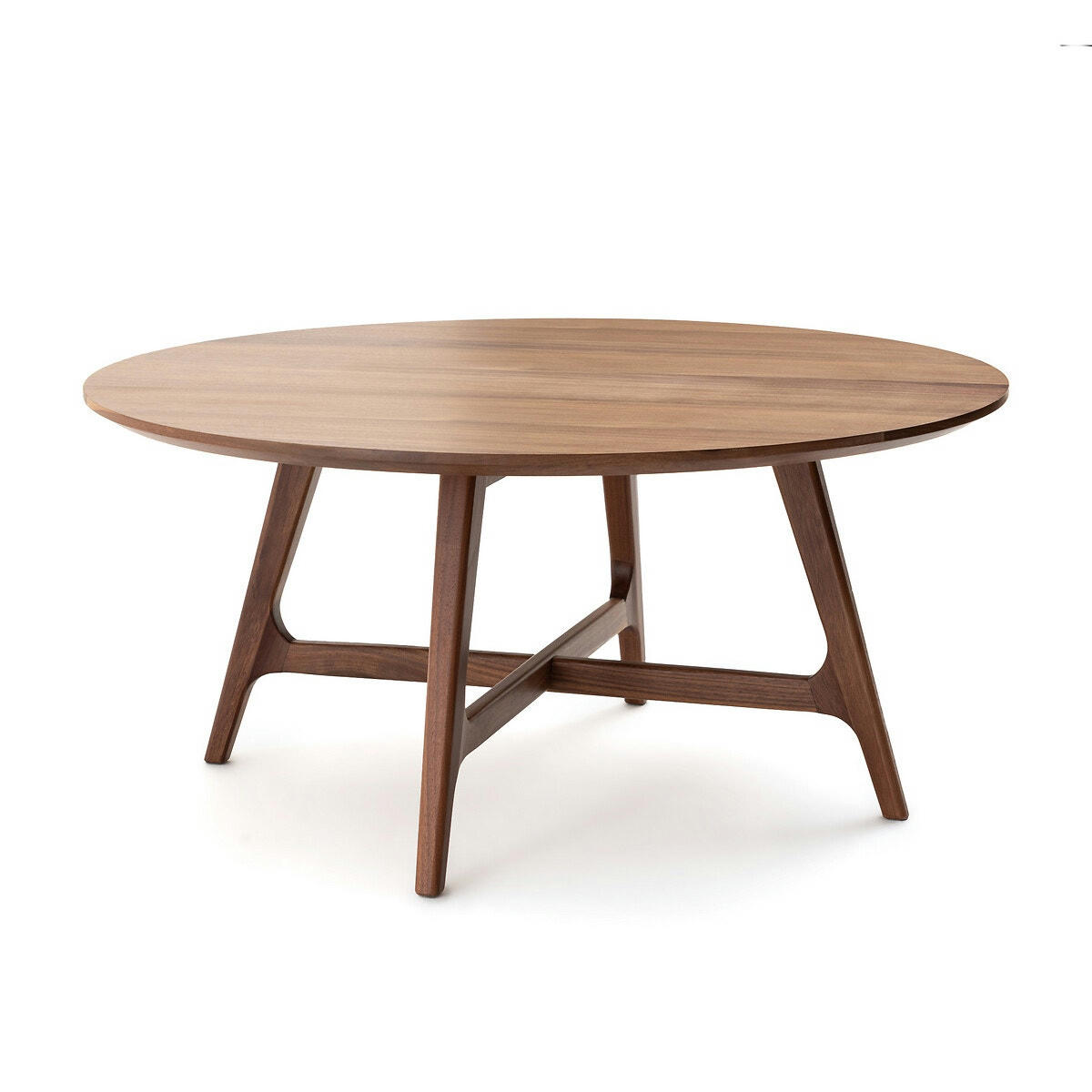 Grande table basse ronde noyer, Larsen