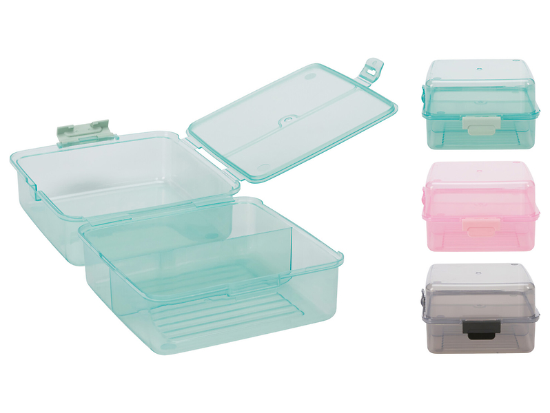 Lunch box z 4 przegrodami 15,5x15 cm mix kolorów