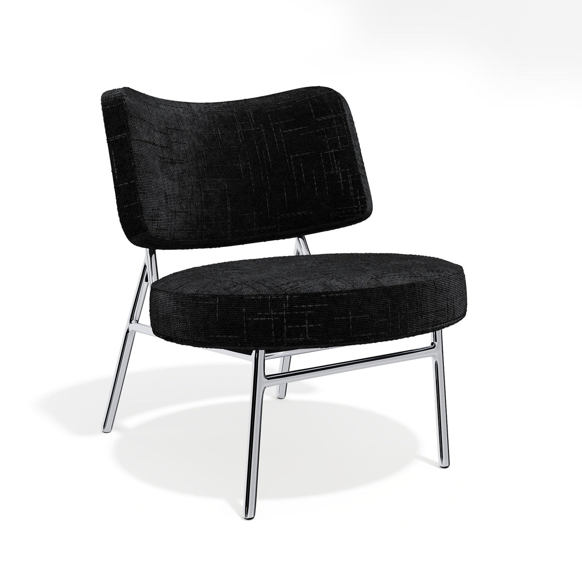 Sia Home - Fauteuil IGGY - Fluweel weefsel - Zwart - 60cm