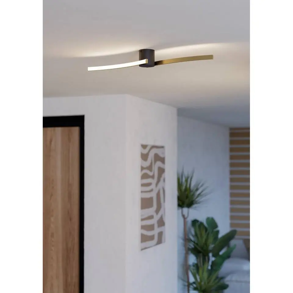 EGLO Aieta Plafonni&egrave;re - LED - Kunststof - Zwart/Goud