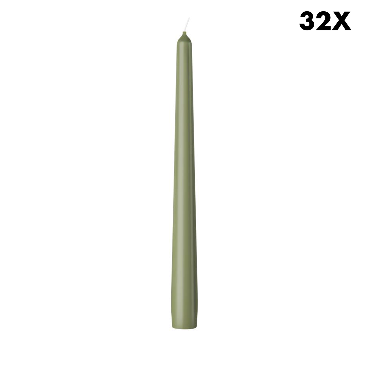 Bolsius gladde dinerkaarsen - olijfgroen - 24,5 cm