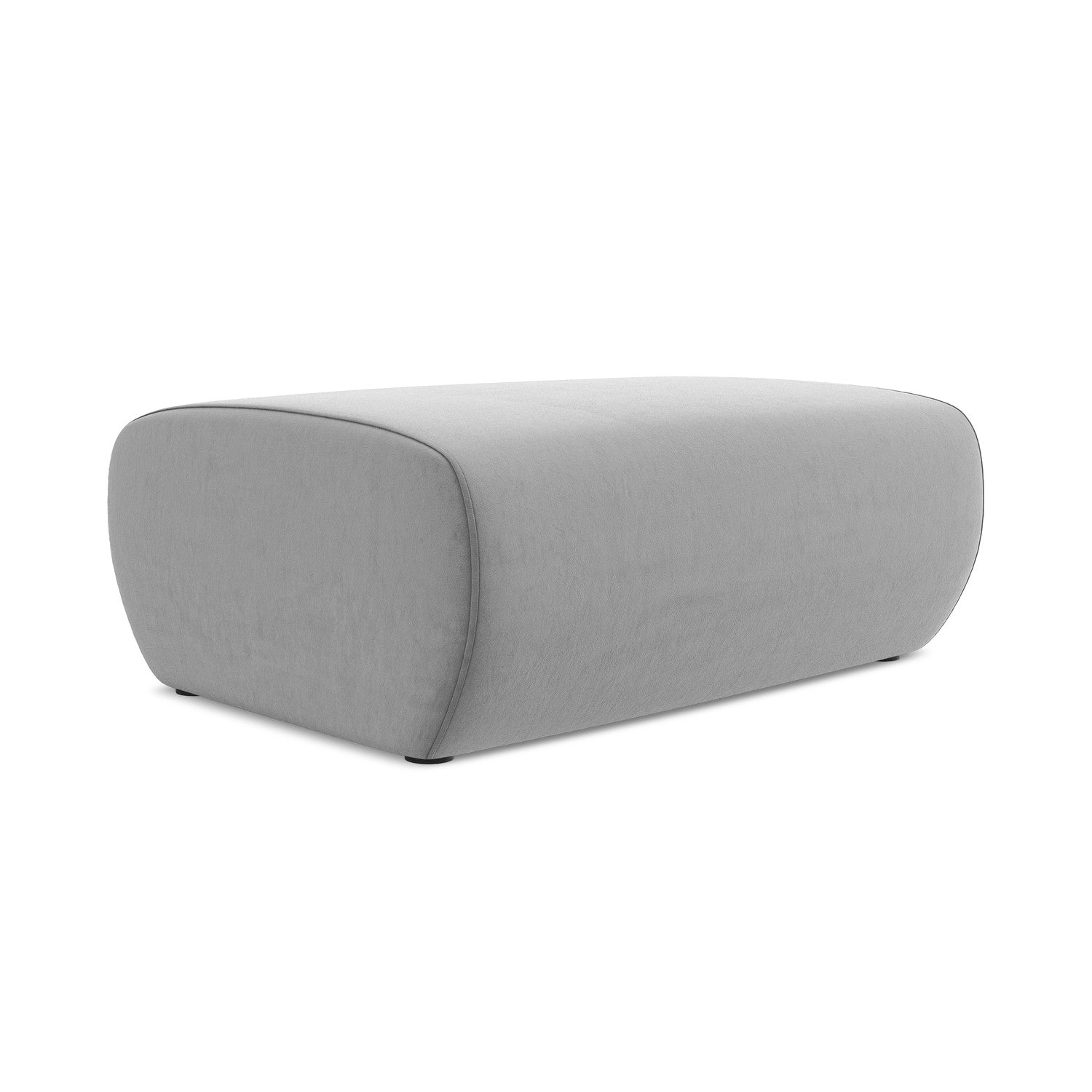 LaMiaSofa Poef Palermo - velours - grijs - 100x70x39
