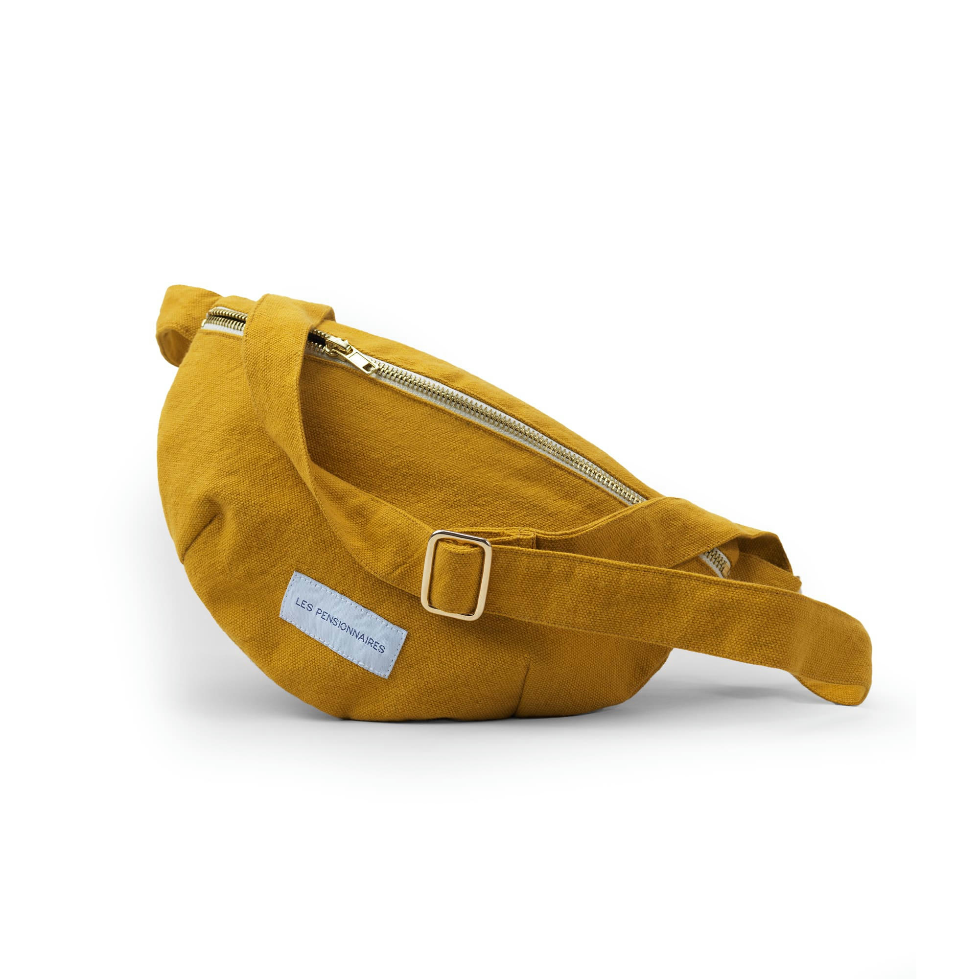 - Sac banane en toile de coton bio jaune safran uni