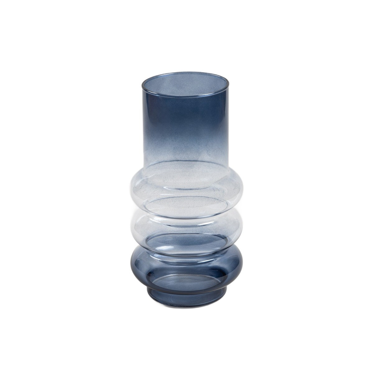 Wazon CIRCLE szklany niebiesko-transparentny ombre 11x26cm HOMLA