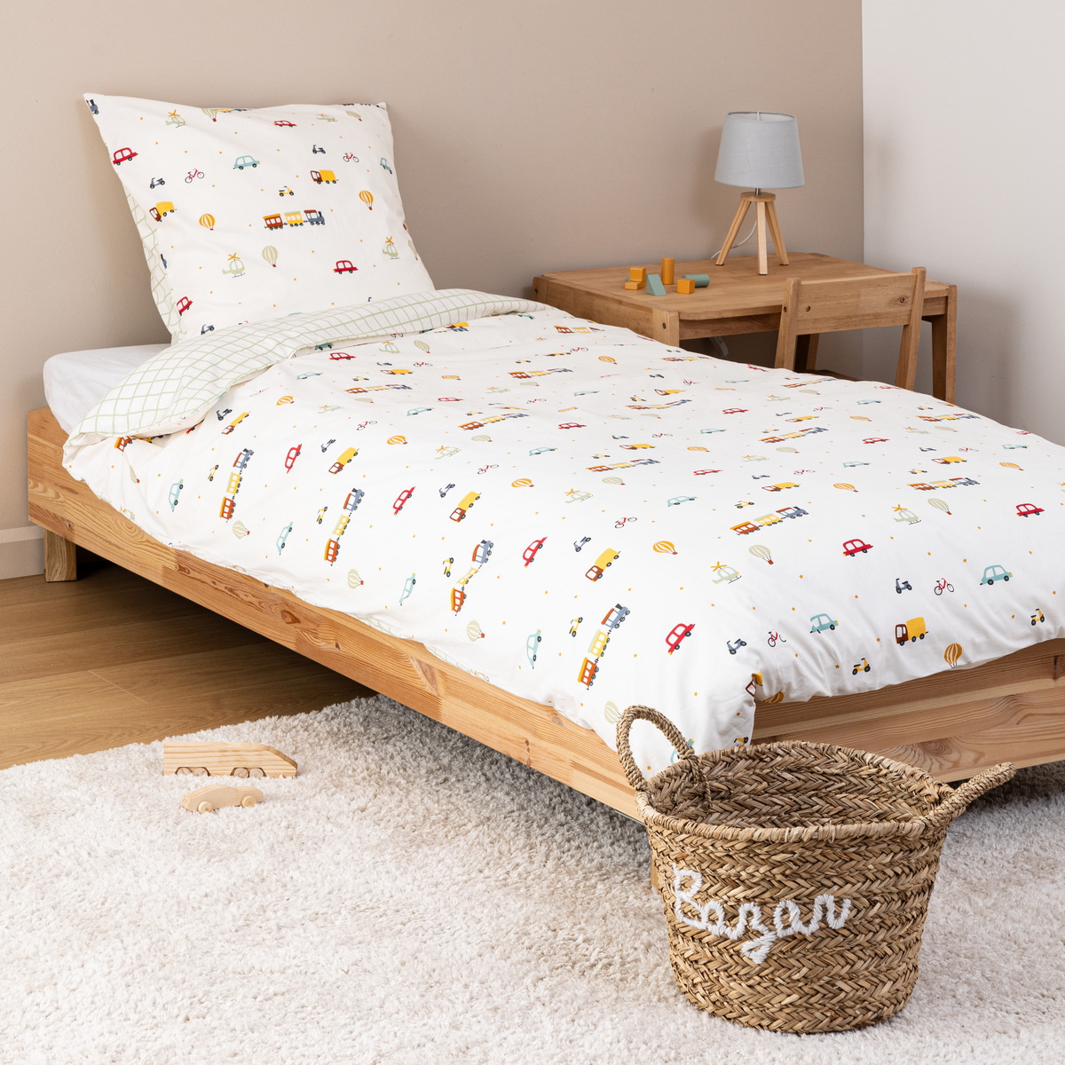 Bed linen set "Telma" Car motif, 140x200 cm