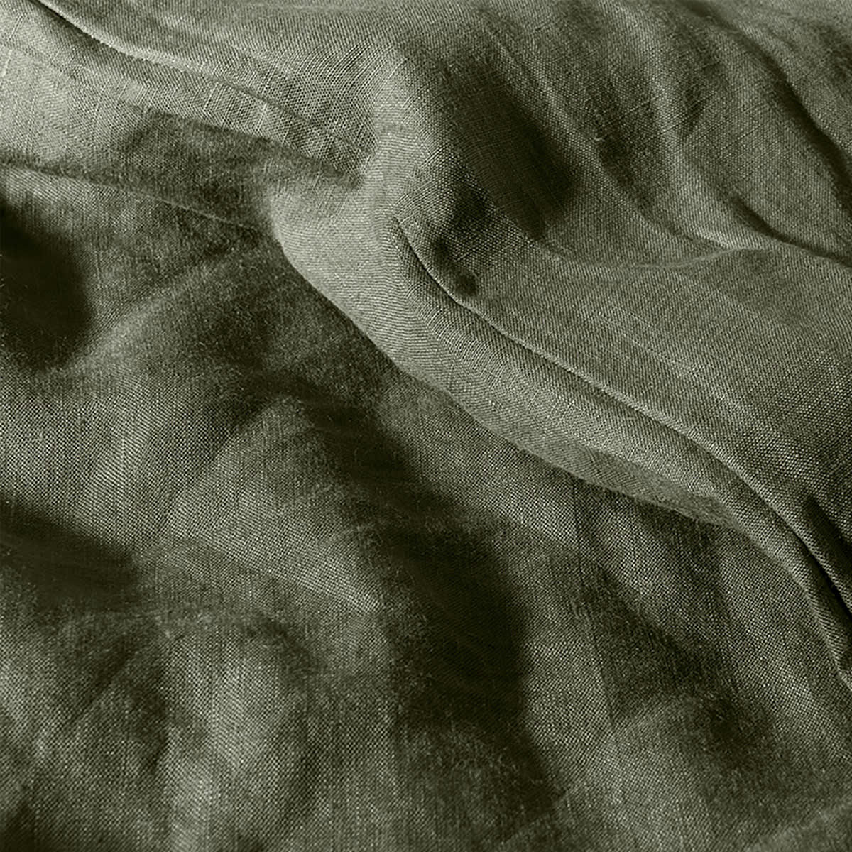 ROMARIN - Drap housse uni en lin vert 160x200