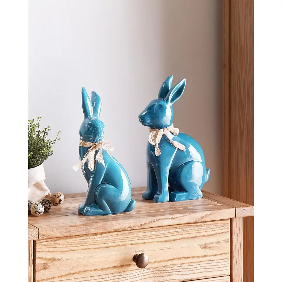 JAMBLES - Decofiguur - Blauw - Keramiek/Dolomiet