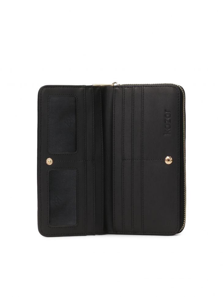 Large leather wallet with a striking crease