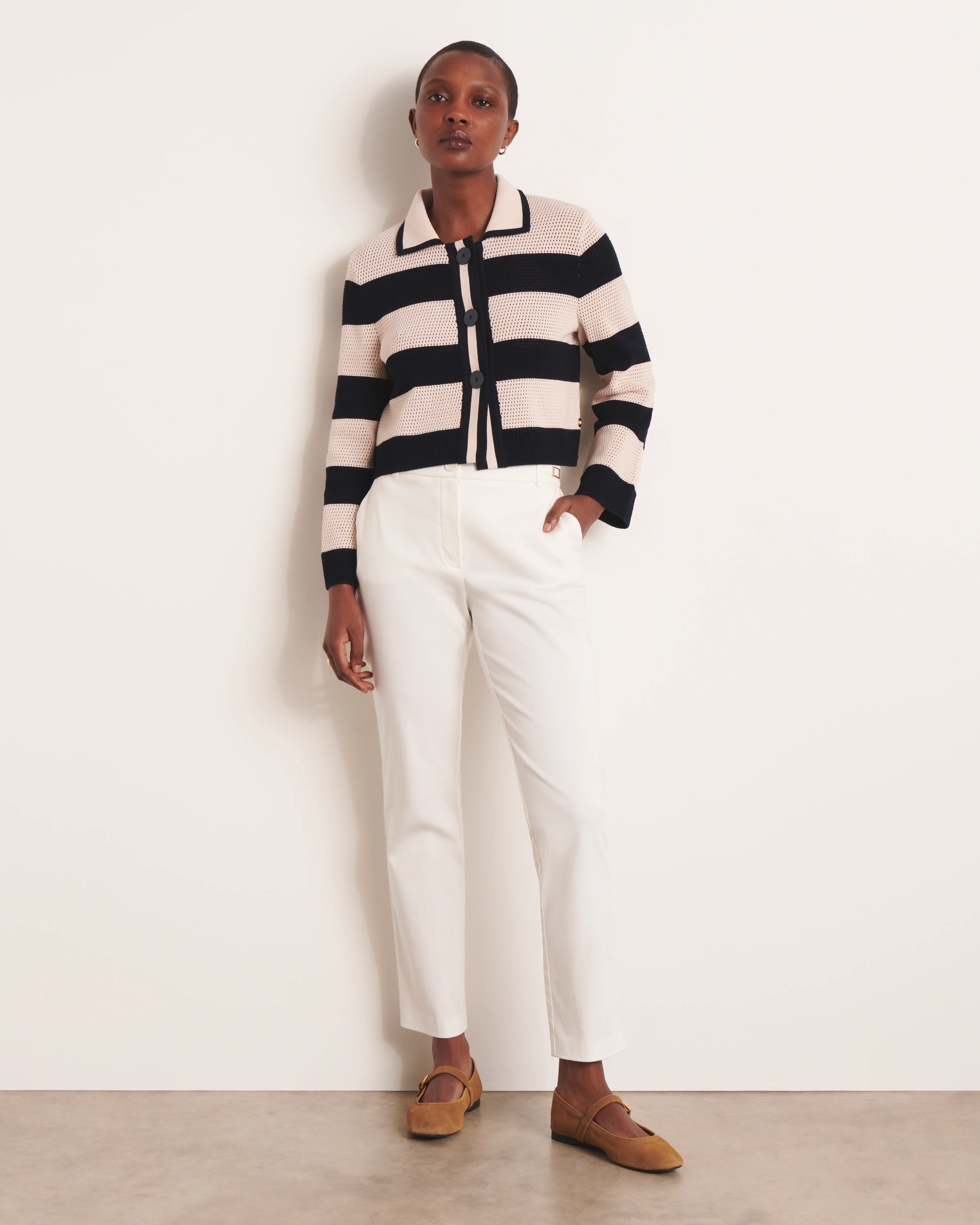 Pantalon droit blanc PICOLINEW-B/13229/001