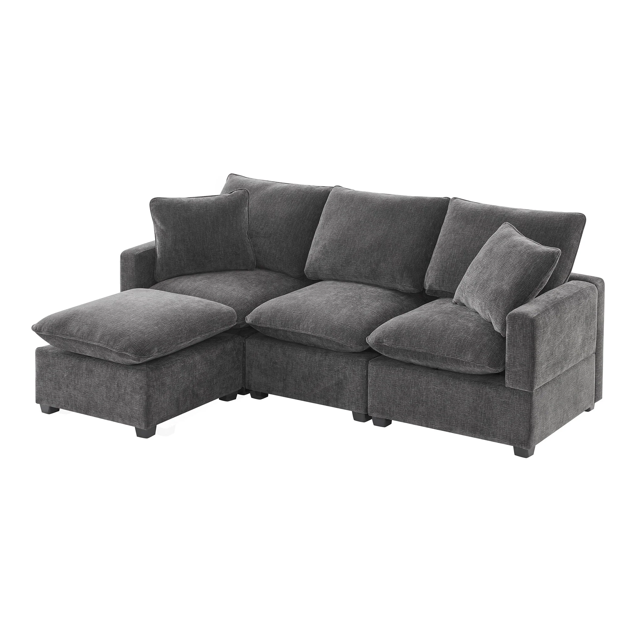 Modern Modular Sectional Sofa with Reconfigurable Chenille Seating and Foam Cushions for Versatile Home Living Spaces