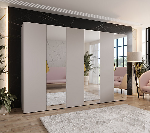 Armoire a portes battantes Sandi 2 300 (100x3) x H. 202 x P. 52, 6 portes