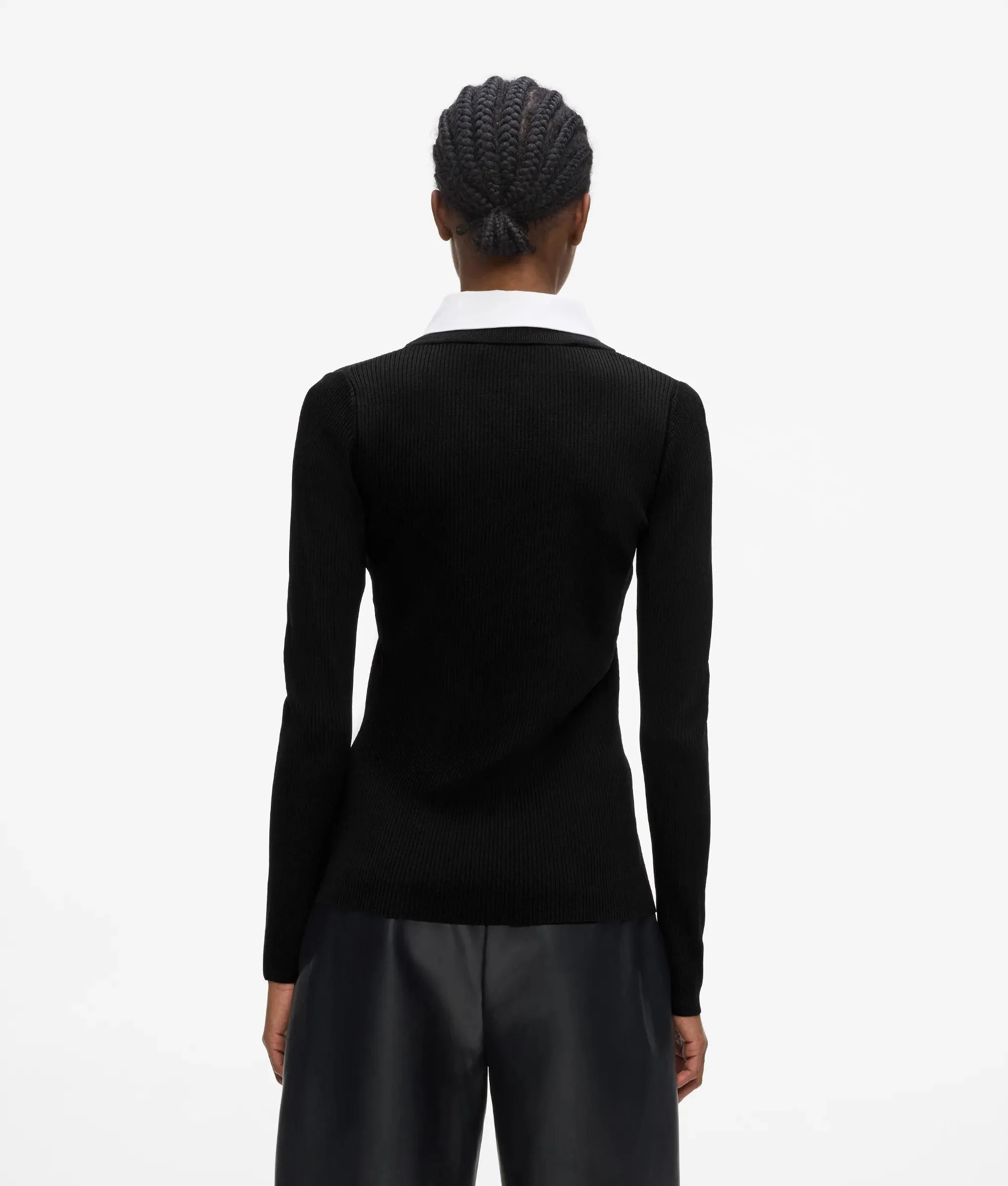 Polo en maille à col contrasté