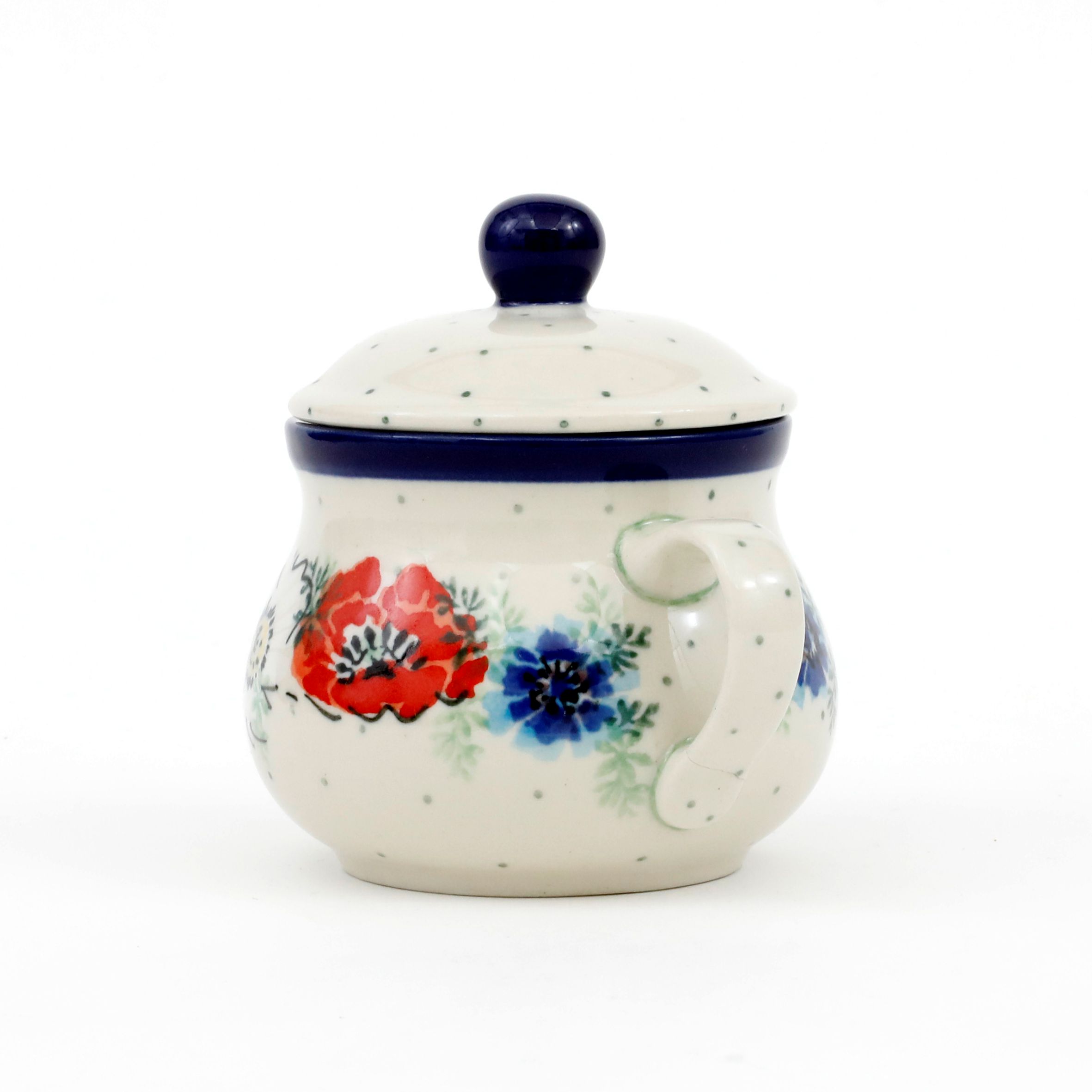 Cukiernica ceramiczna z uchwytami 035 h-9,5cm  2511X Polskie kwiaty