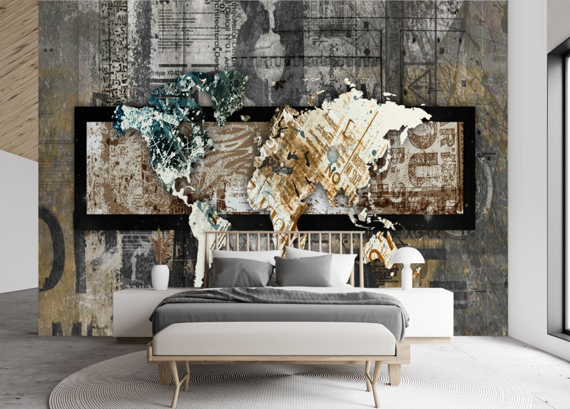 Feeby Fototapeta, Mapa świata w stylu vintage 150x105