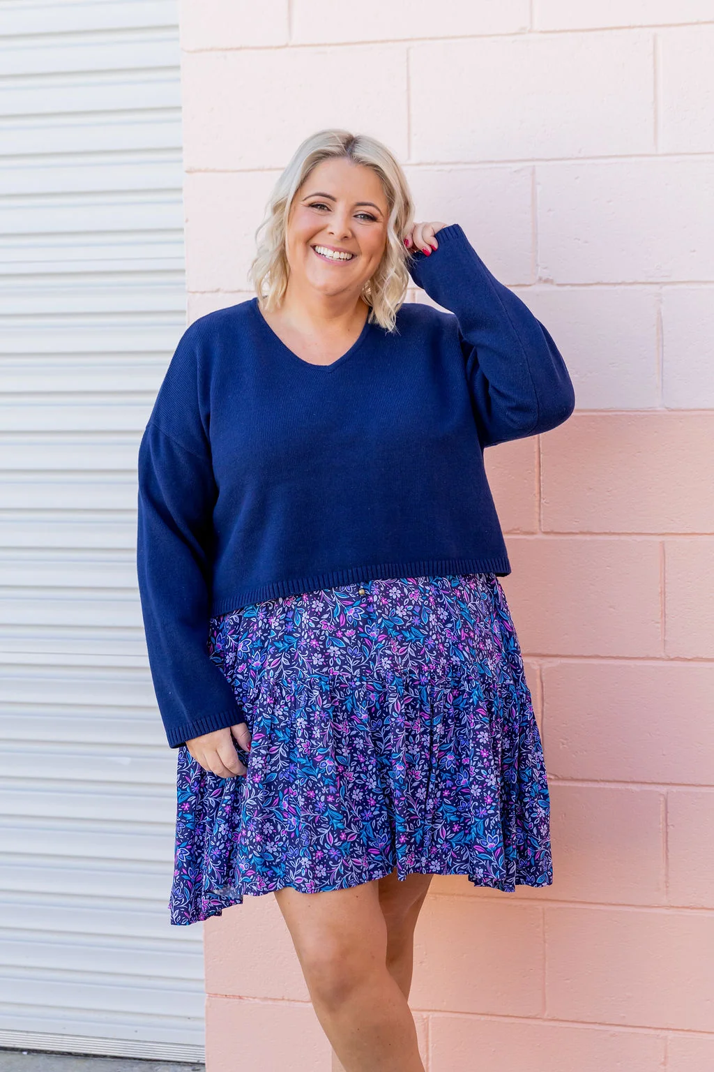 Blakely Crop Knit in Navy