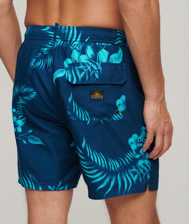Recycled Hawaiian Print 17-inch Swim Shorts