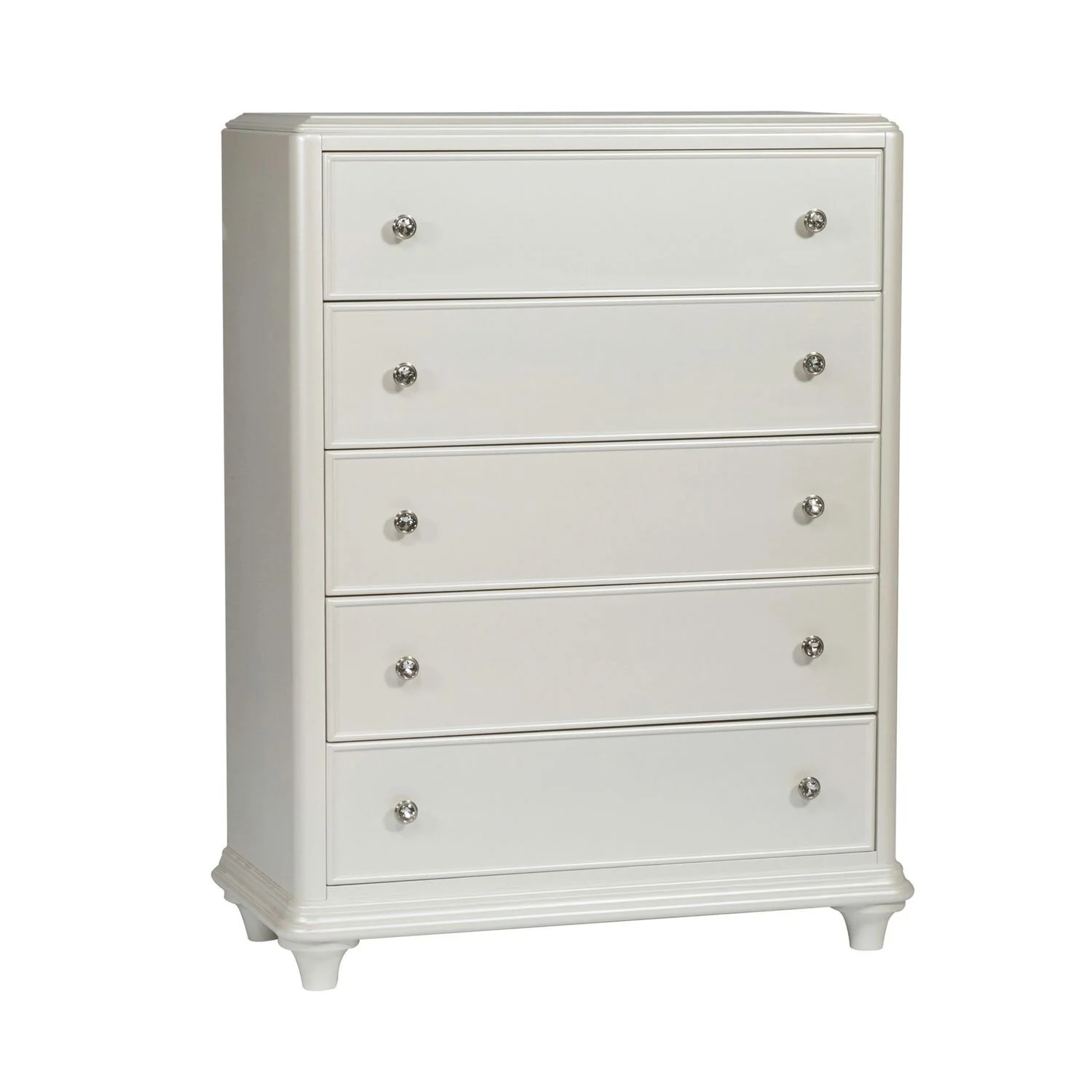 Stardust Iridescent White 5 Drawer Chest