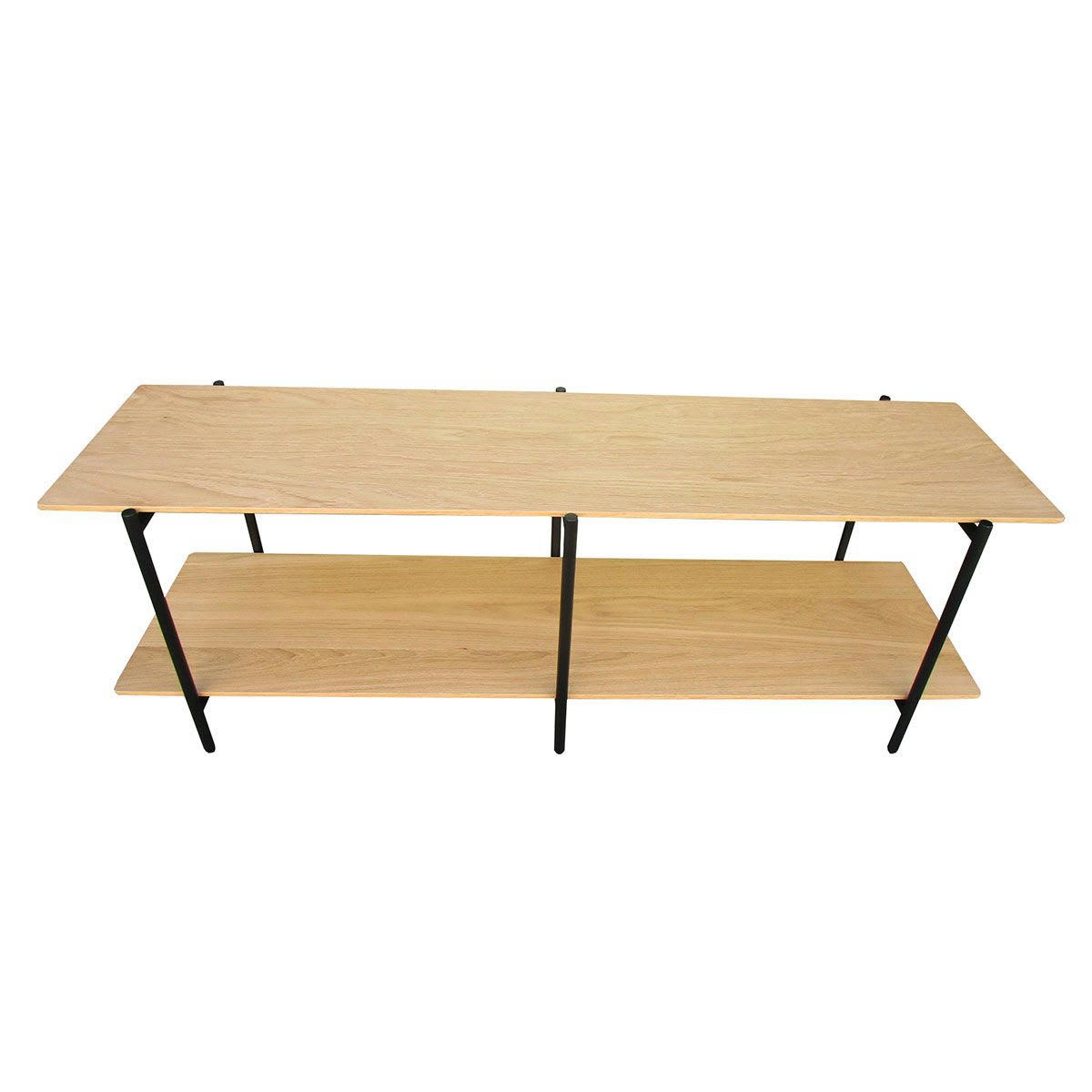 UPPER - Meuble TV plaqué chêne pieds métal