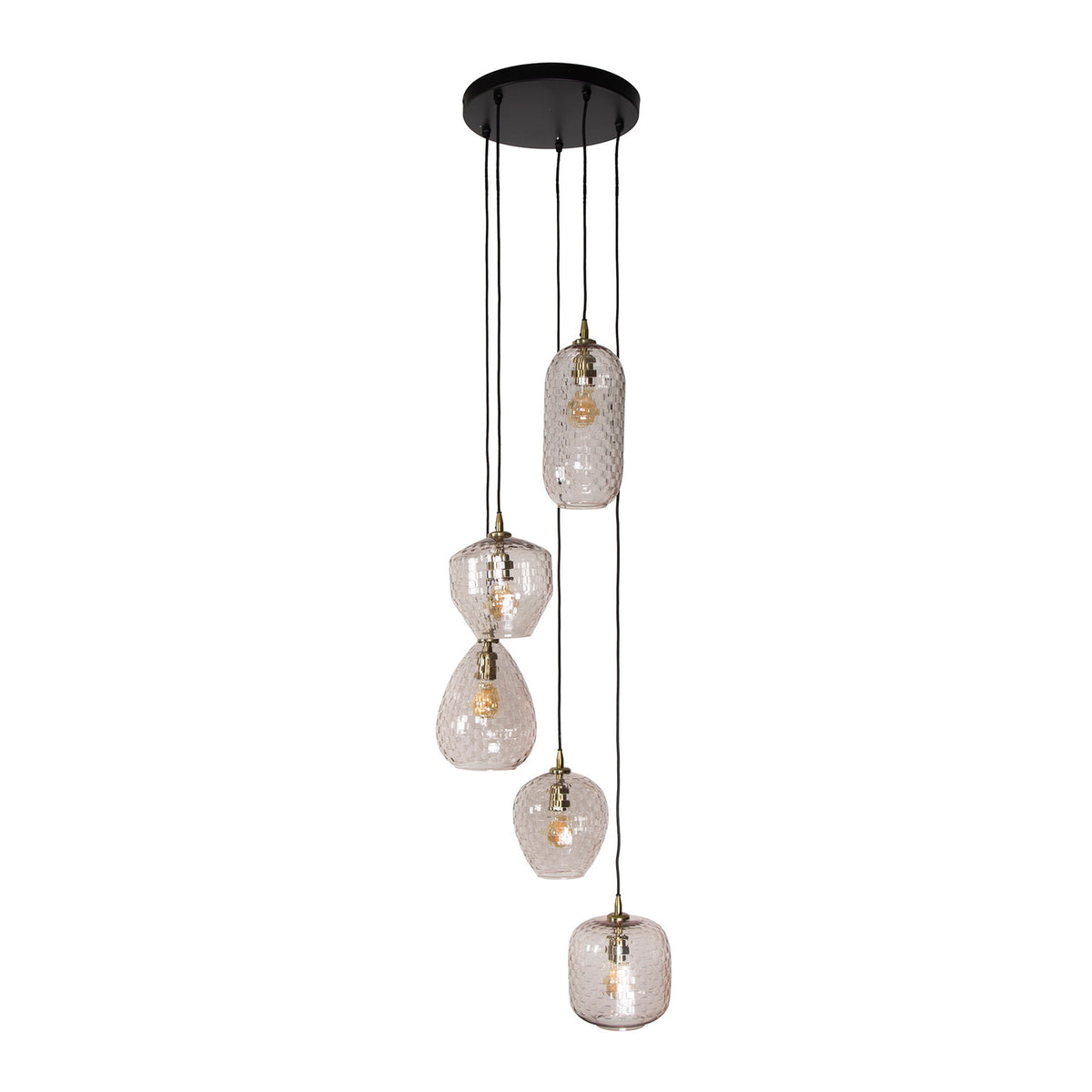 Giga Meubel Hanglamp Patch Pattern - Glas - 5-Lichts - 40x40x180cm