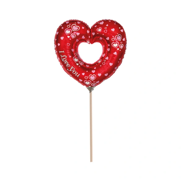 Folienballon, I love you D.18 cm mit 35 cm