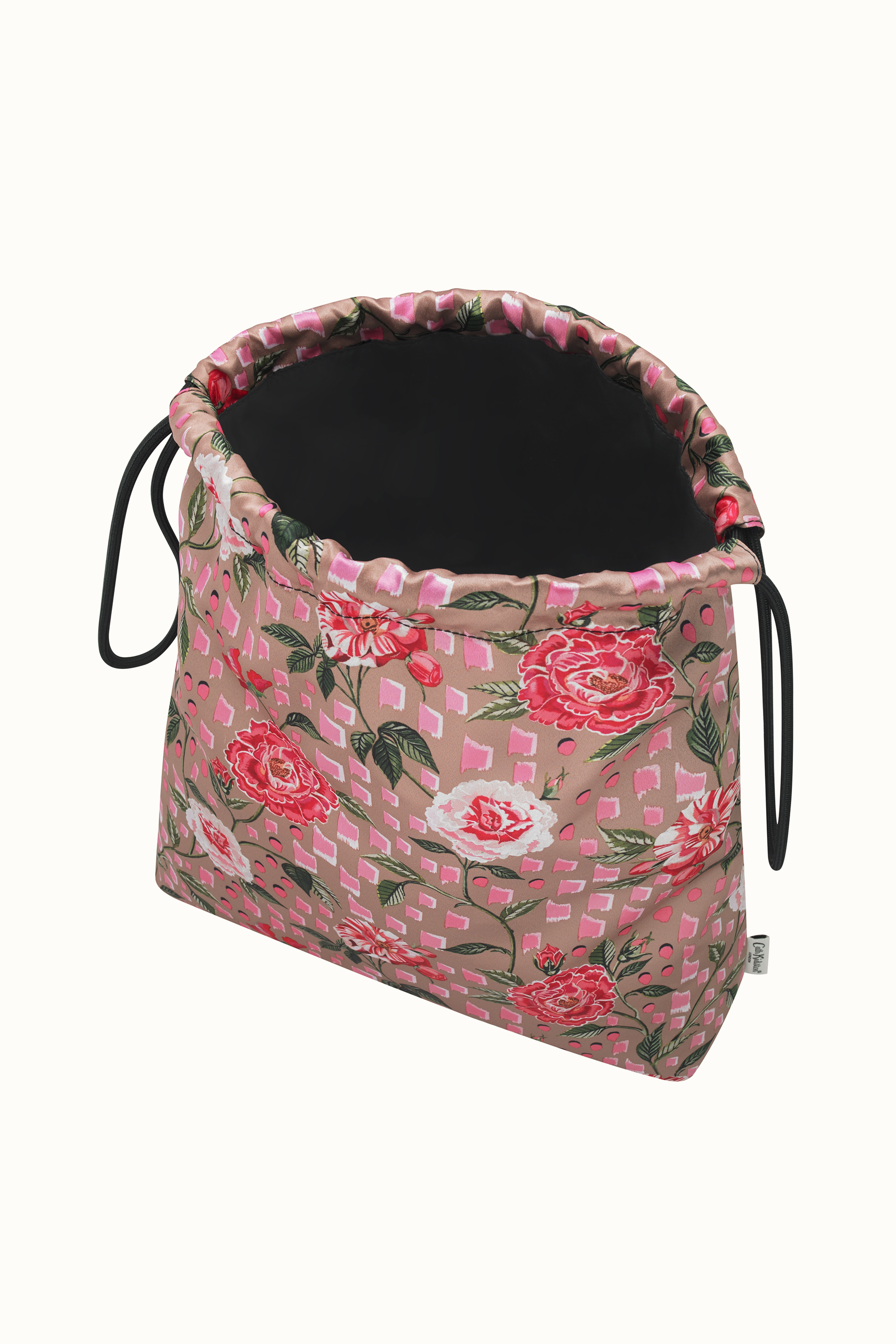 Tea Rose Recycled Satin Drawstring Pouch