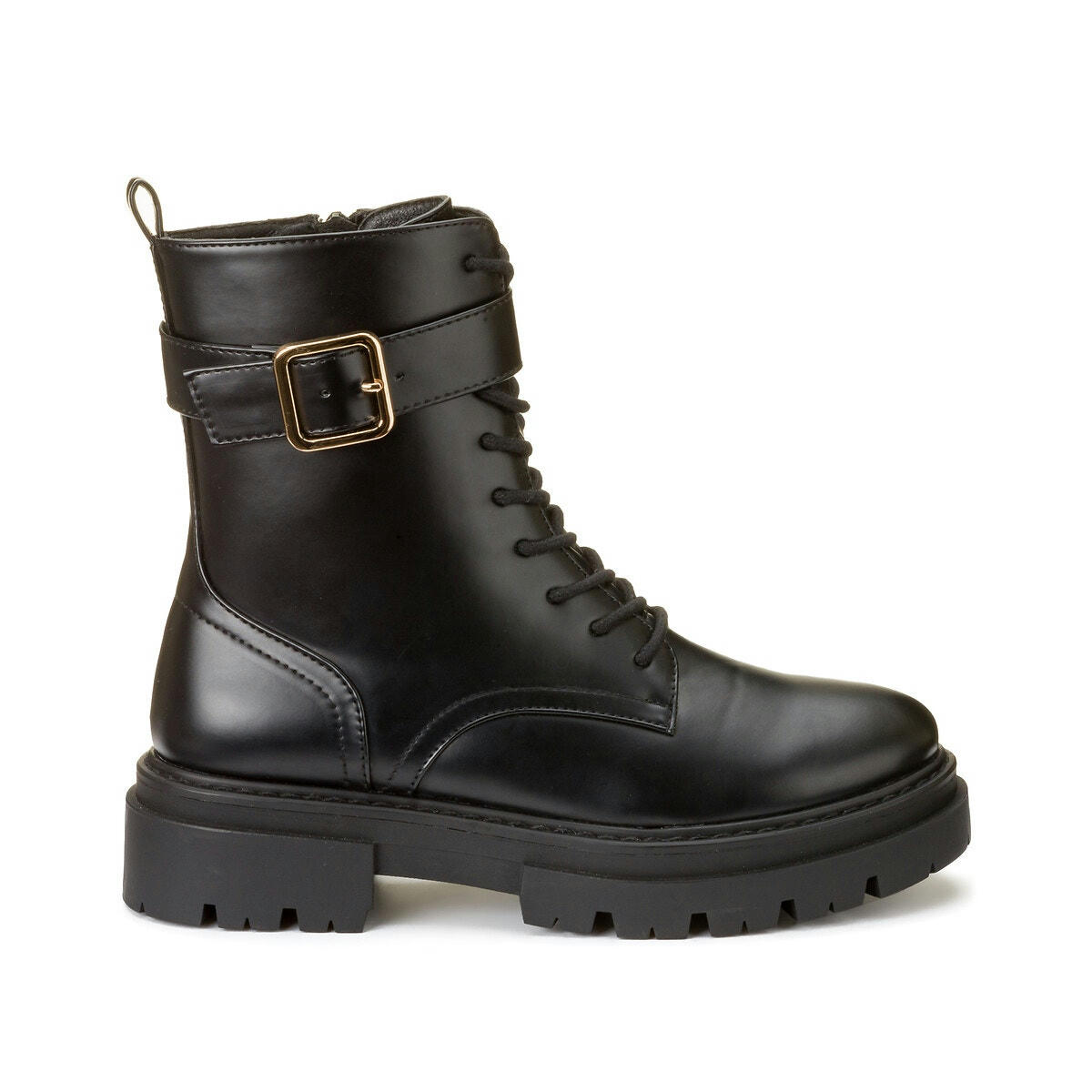 Bottines à lacets à semelle crantée