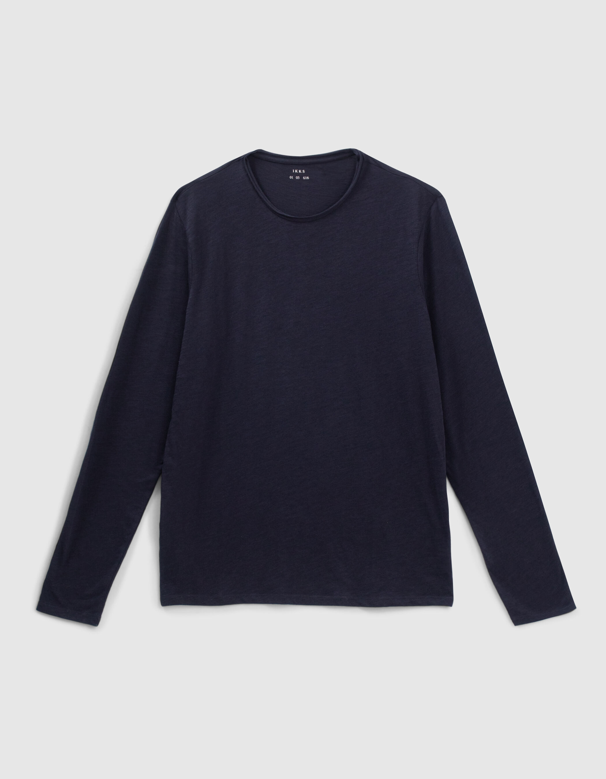 T-shirt L'Essentiel blanc col rond à manches longues Homme