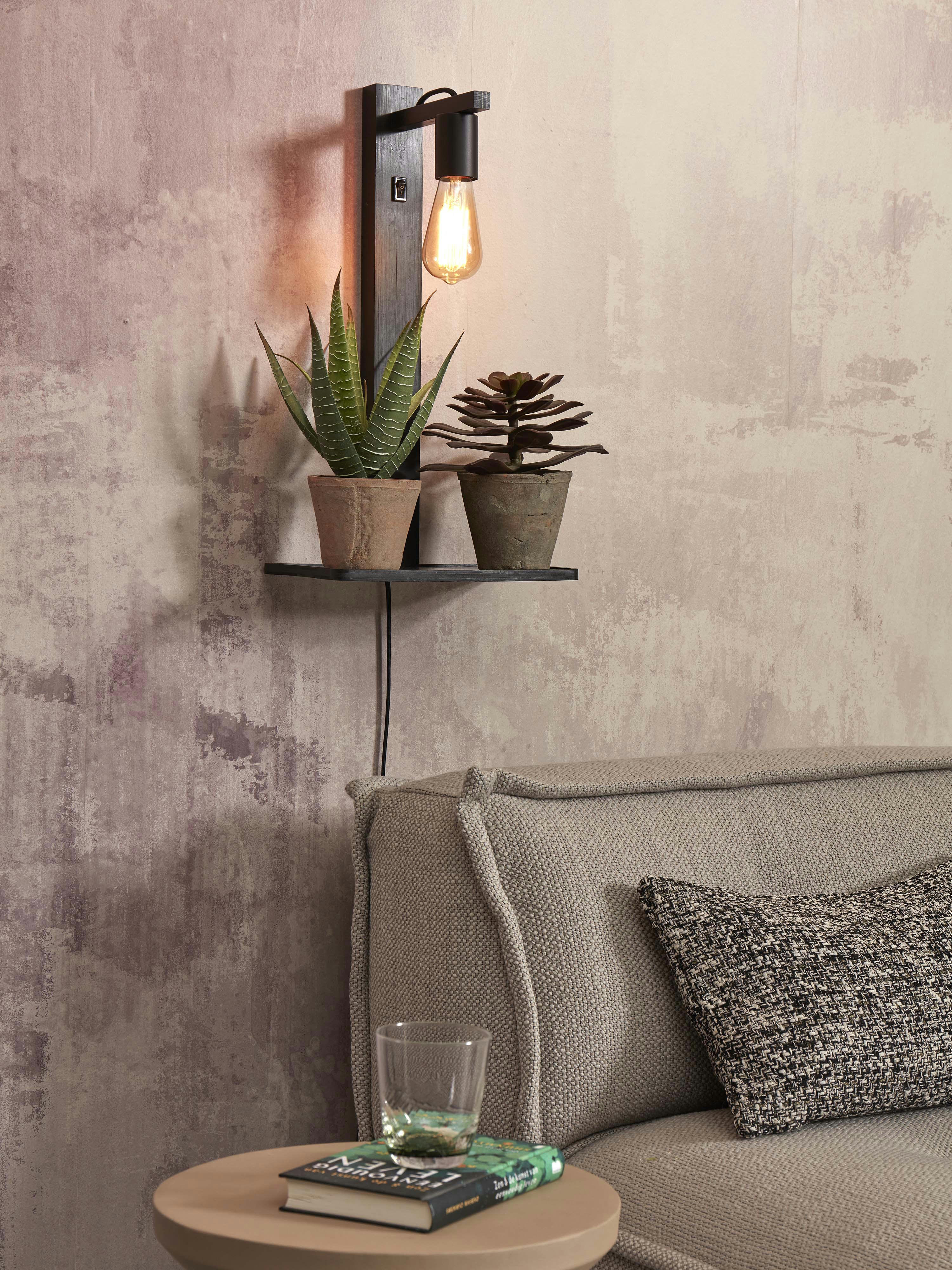 FLORES - Applique bambou  noir, h. 52cm