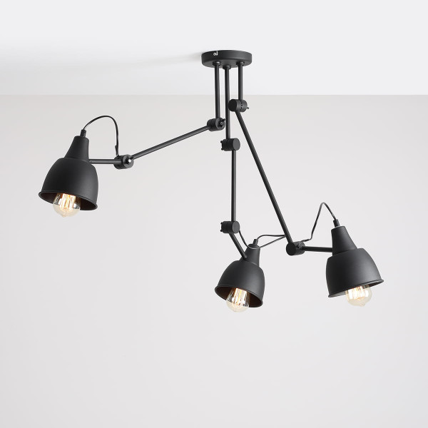 Lampa wisząca czarna AIDA 3xE27x60W wym: 100x80x40 cm Aldex