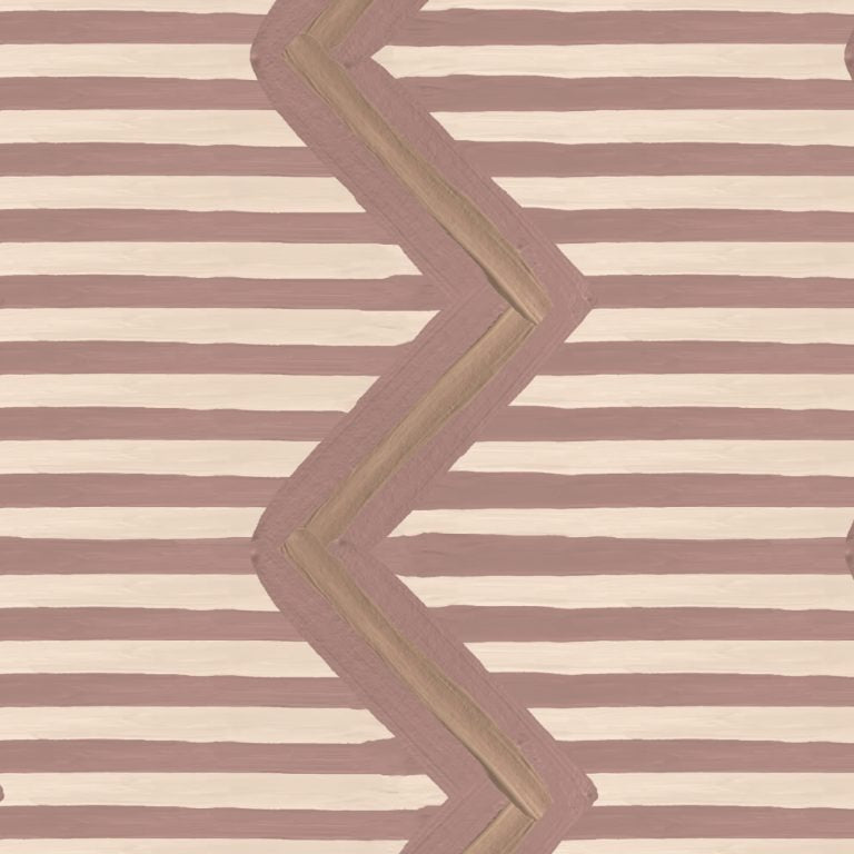 Catchii Behang Ikat Oez Zigzag Old Pink