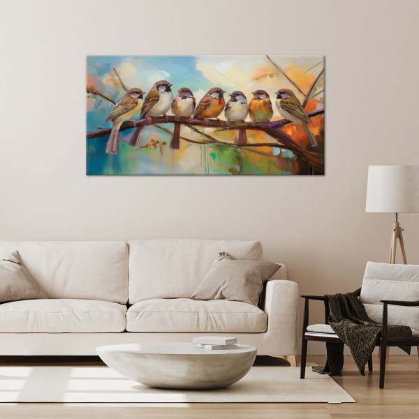 Feeby Obraz na płótnie, Ptaki na gałęzi Natura 120x60