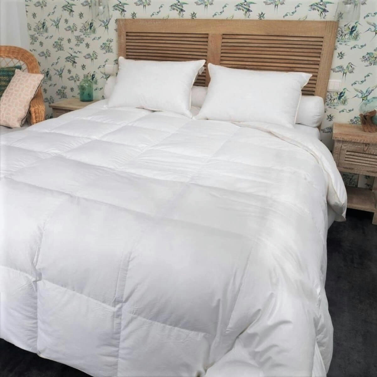 MI-SAISON - Couette naturelle tempérée duvet d’oie et coton bio king size 280x240