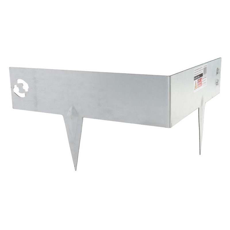 Bordure d'angle de jardin en acier galvanisé 30 x 30 x 7,5 cm