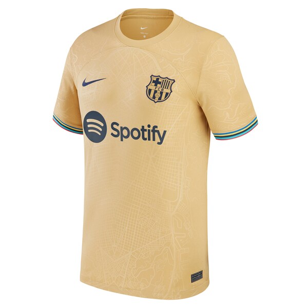 Gerard Pique Barcelona Nike 2022/23 Away Replica Player Jersey - Gold