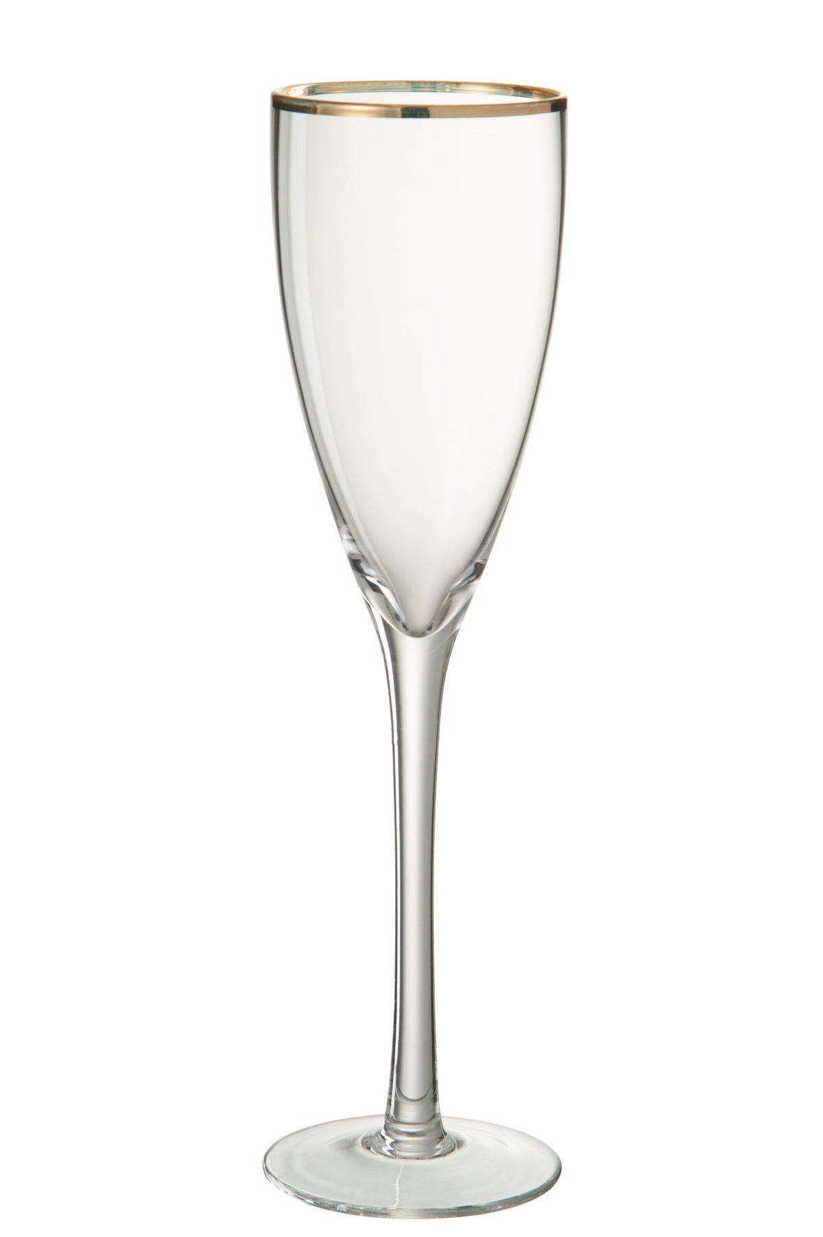 J-Line glas champagne Gouden Rand - glas - transparant/goud - 4 stuks