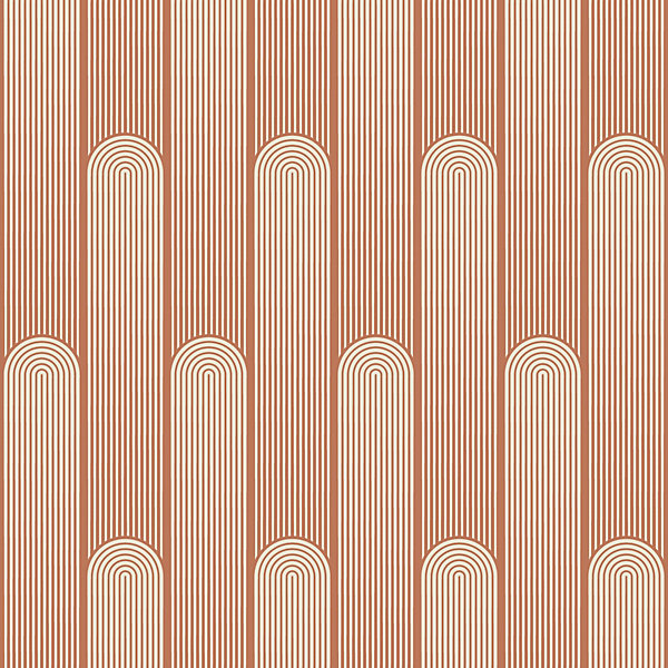 Papier peint Vinyle intissé GoodHome Pawnee terracotta l.53 x H.1005 cm