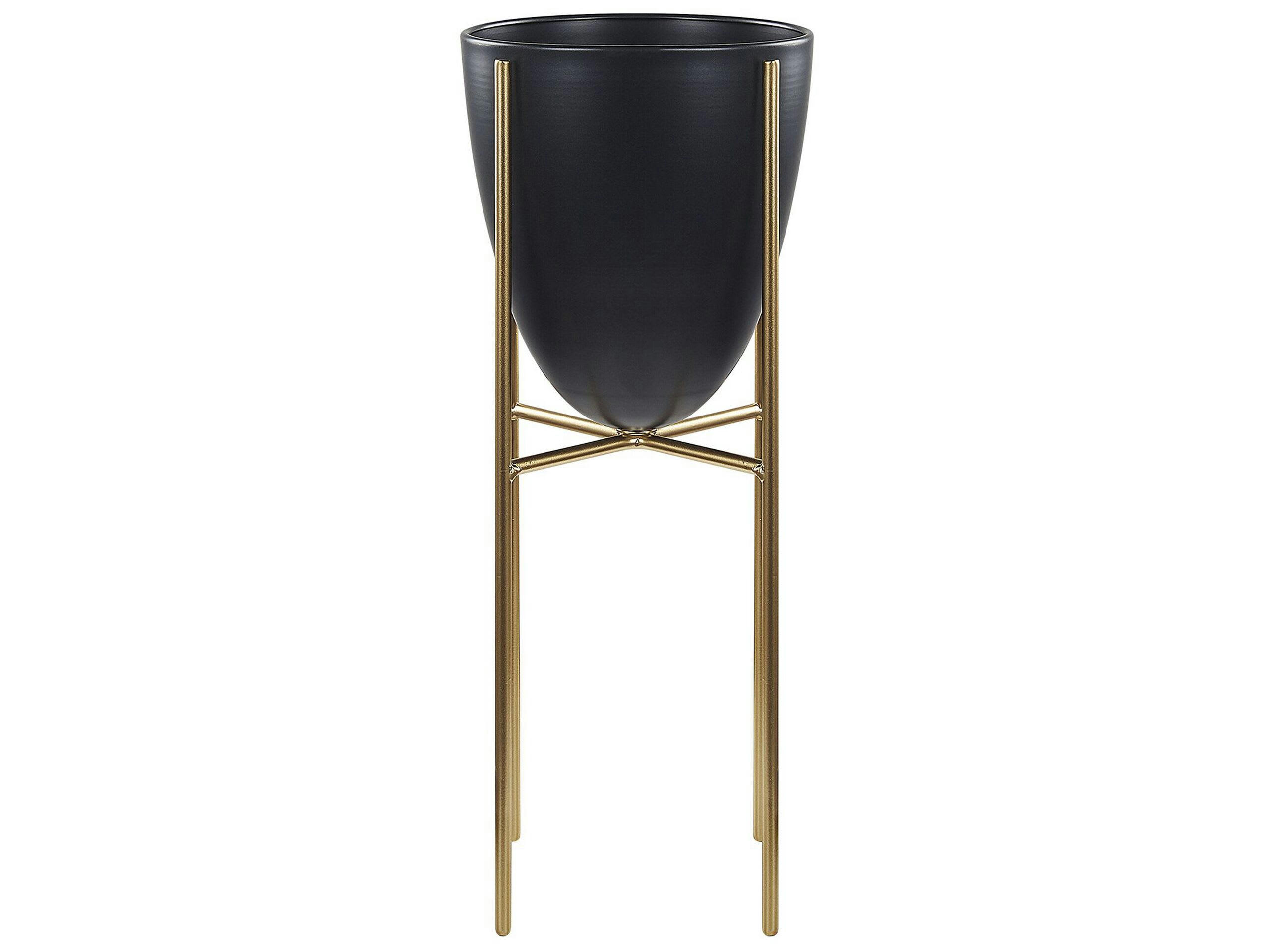 LEFKI - Cache-pot d'extérieur en métal noir H41