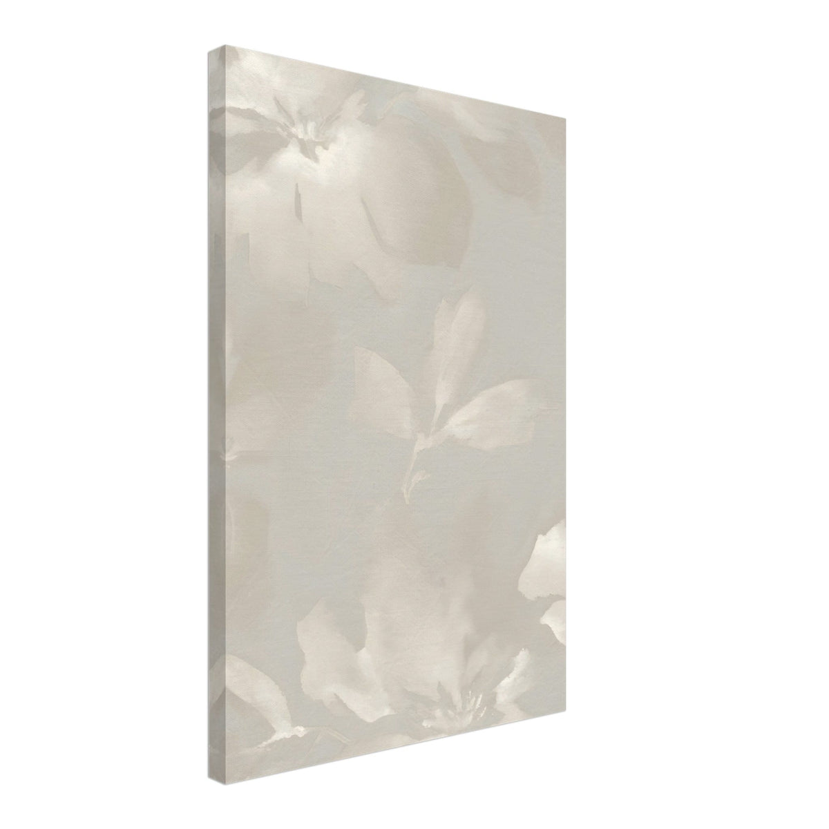 Artfulprints Canvas Soft grey blossoms canvas - 40x60 cm - Grijs