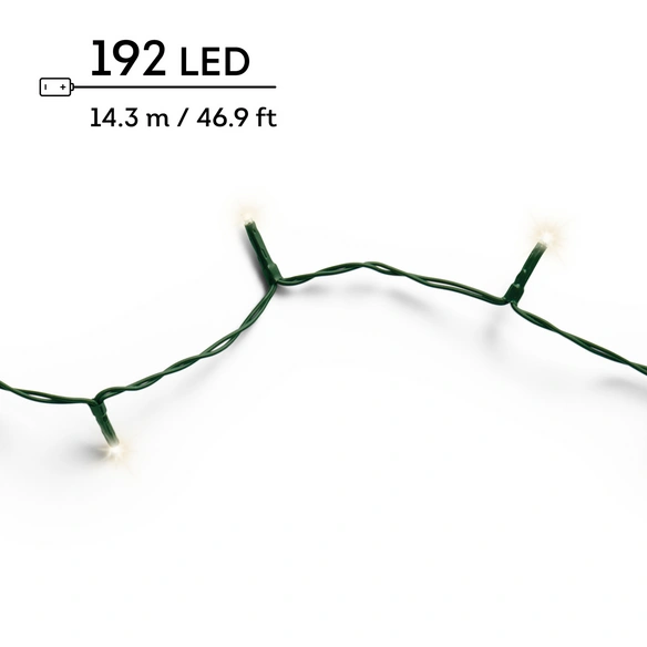Lichterkette, »BO«, 192 LEDs, L: 1432 cm, grün/warmweiß
