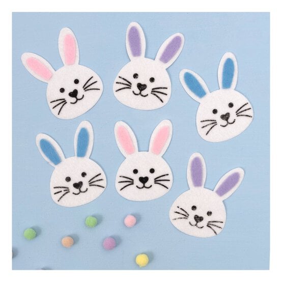 Felt Bunny Stickers 6 Pack