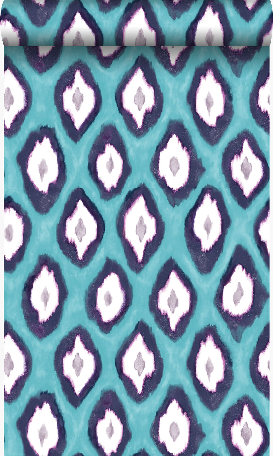Origin Wallcoverings behang ikat motief turquoise - 53 cm x 10.05 m - 346917