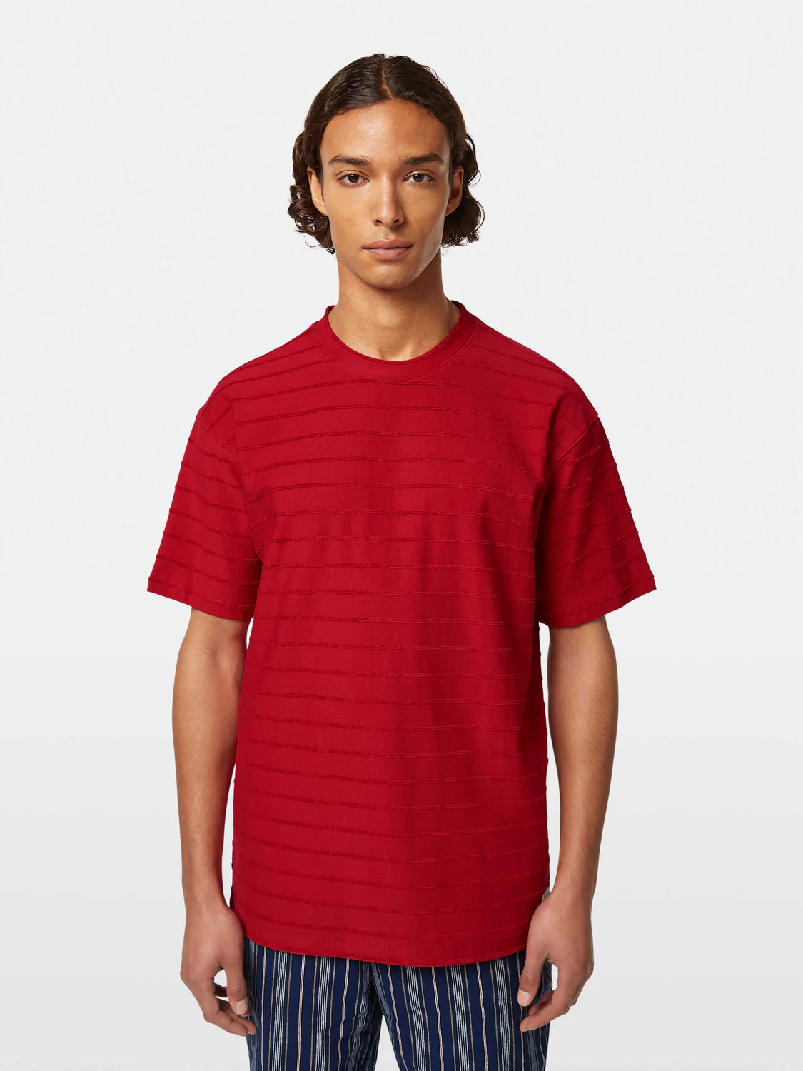 Relaxed-Fit Terrycloth Striped T-Shirt