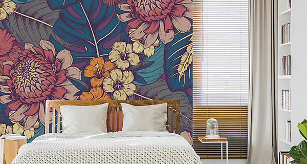 Papier Peint Photo Intissé FLEURS Couleurs Style Slave Pour Salon 368cm x 254cm