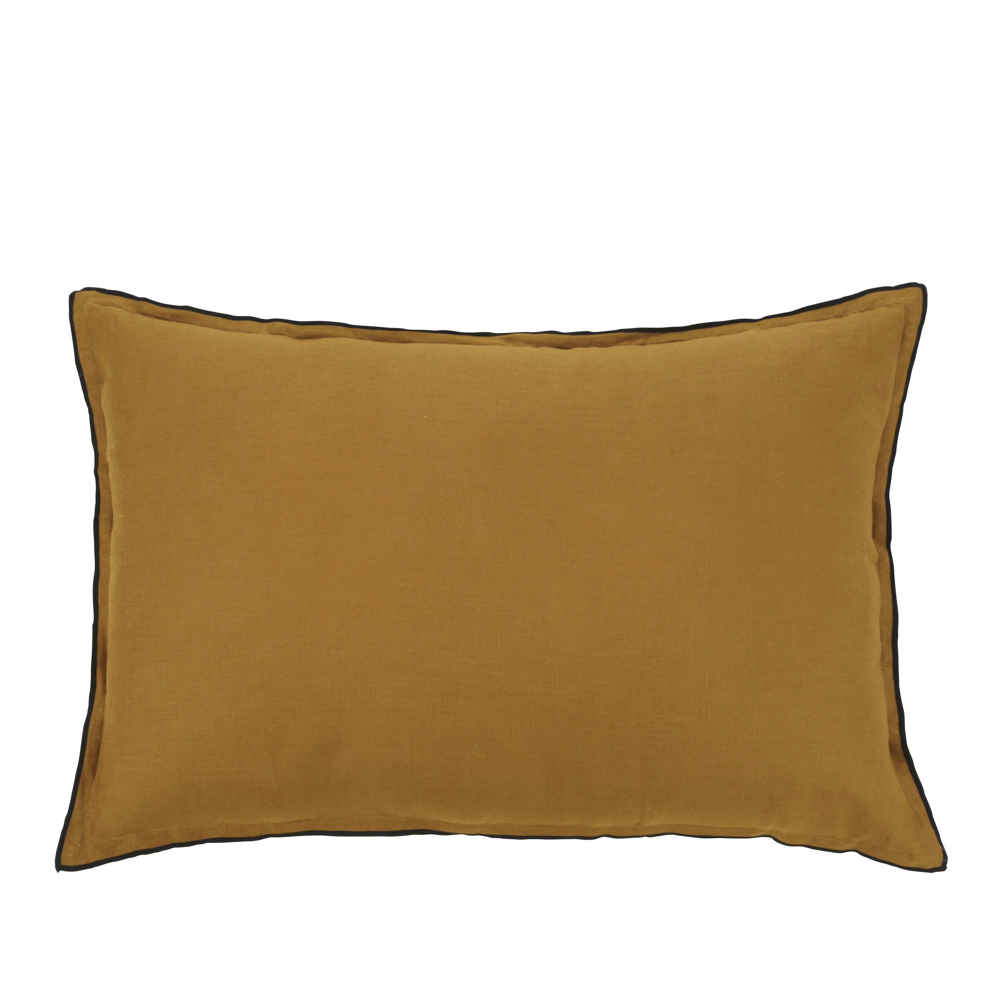 - Coussin en lin lavé coloris bronze 60x40