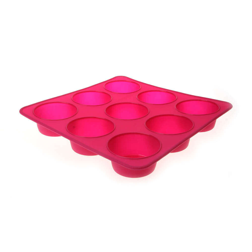 Moule 9 muffins silicone rose