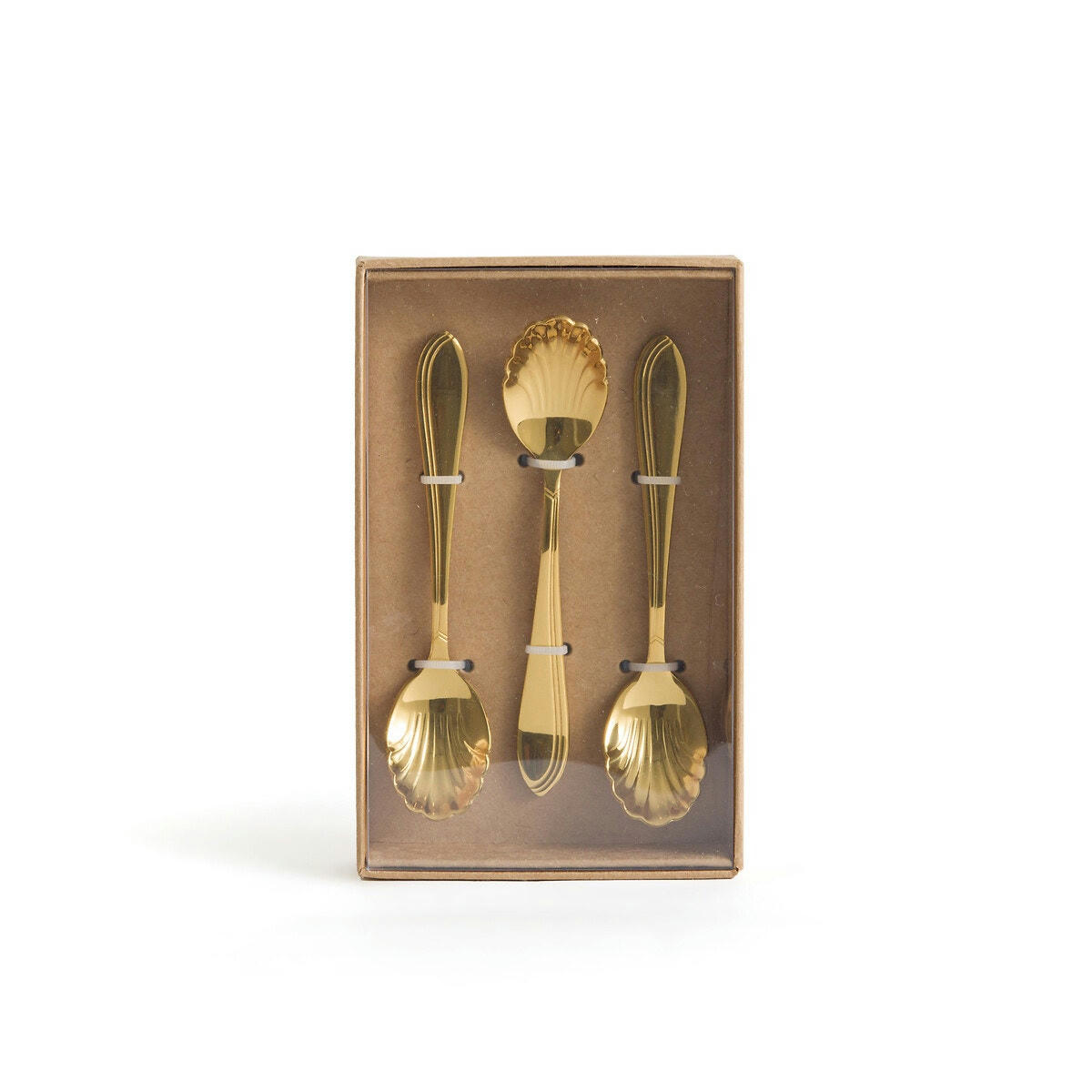 Lot de 6 cuillères coquillages, inox, Ilage
