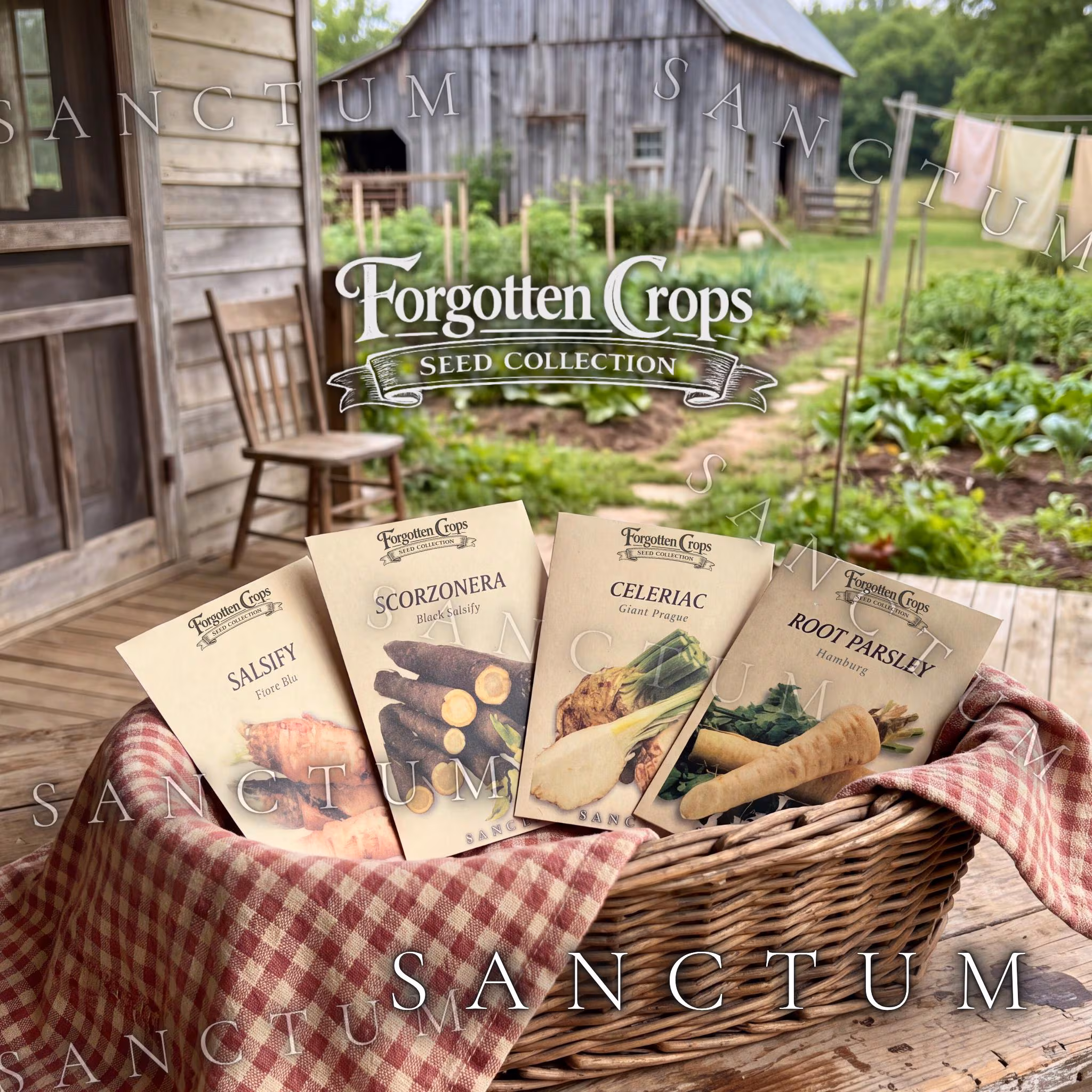 Forgotten Roots Garden Seed Collection | 4 Rare Edible Heritage Crops | Salsify, Scorzonera Seeds