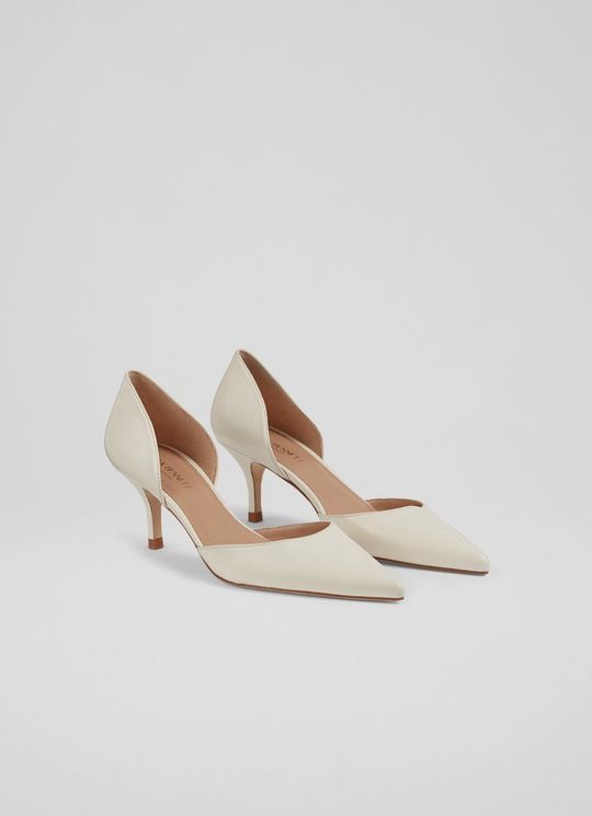 Harley Cream Leather D'Orsay Courts