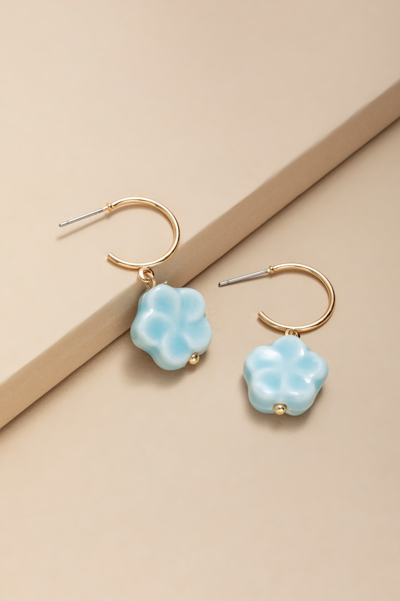Robyn Ceramic Flower Drop Earrings
