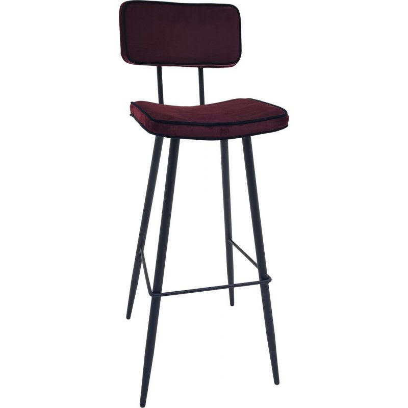 MAURICE - Tabouret de bar (lot de 2) en tissu